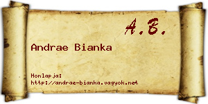 Andrae Bianka névjegykártya