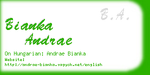 bianka andrae business card